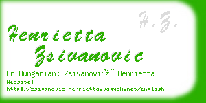 henrietta zsivanovic business card